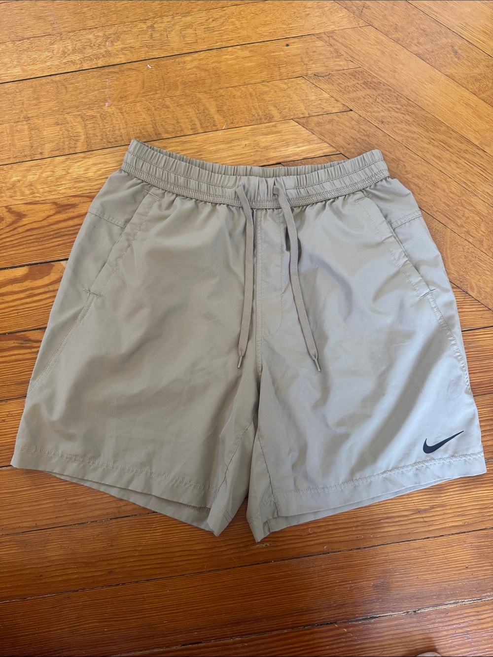 Nike Men's Light Khaki Athletic Drawstring Shorts